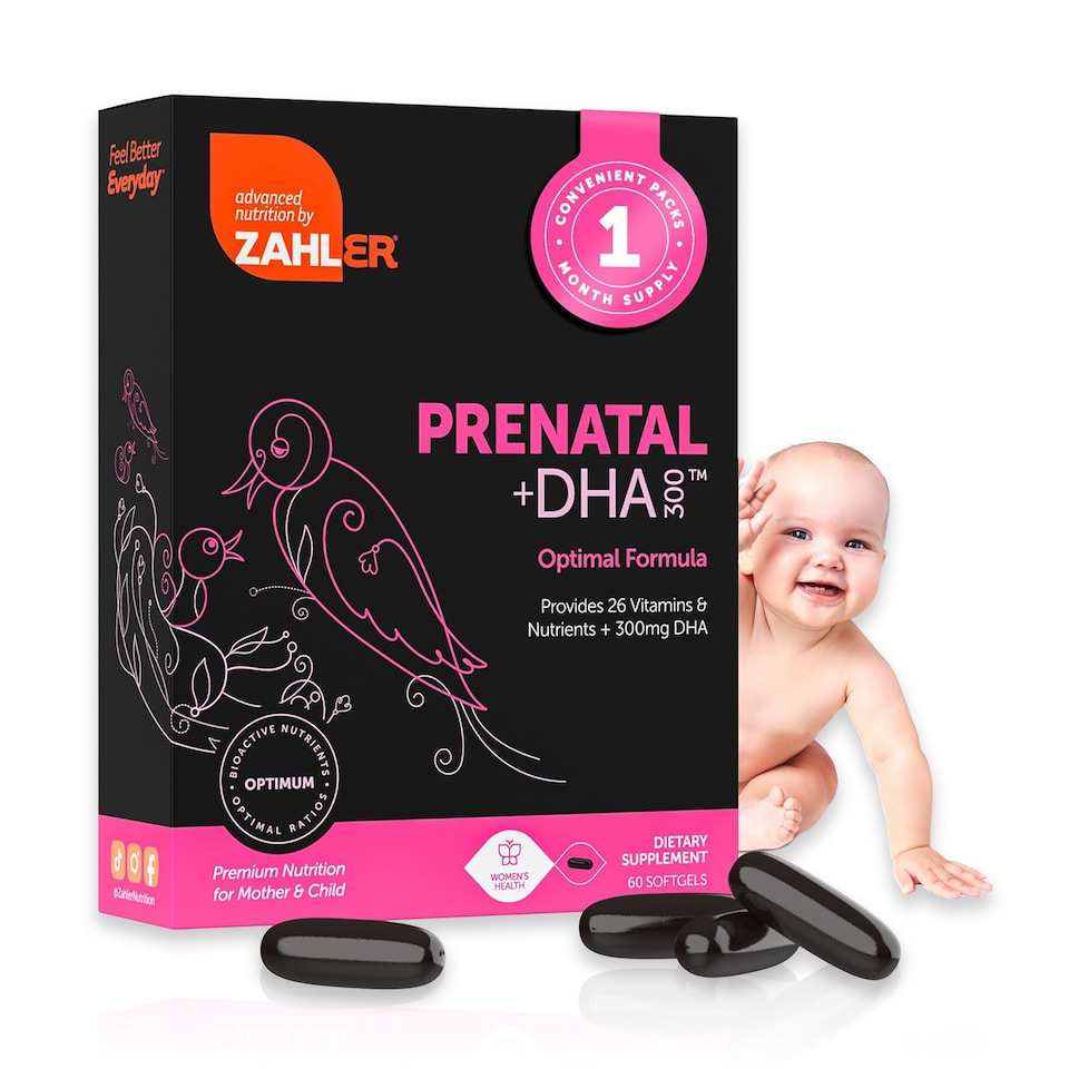 image 1 of Prenatal Vitamin with DHA 300 & Folate, Multivitamin for Mother/Child, 60c
