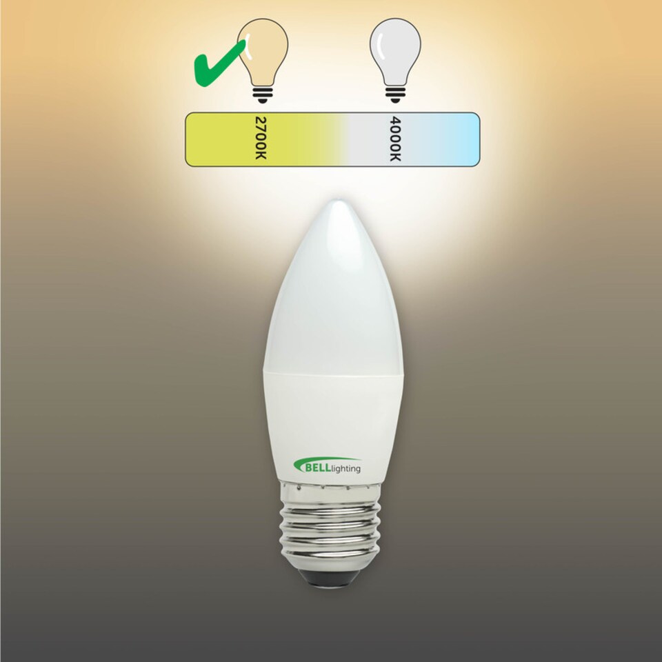 image 1 of BELL Lighting E27 Edison Screw LED Candle  Warm White 2700K 4.7W Light Bulb
