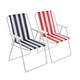 image 1 of Harbour Housewares Folding Metal Beach Chairs - Blue/Red Stripe - Pack of 2 | Multi | Multi