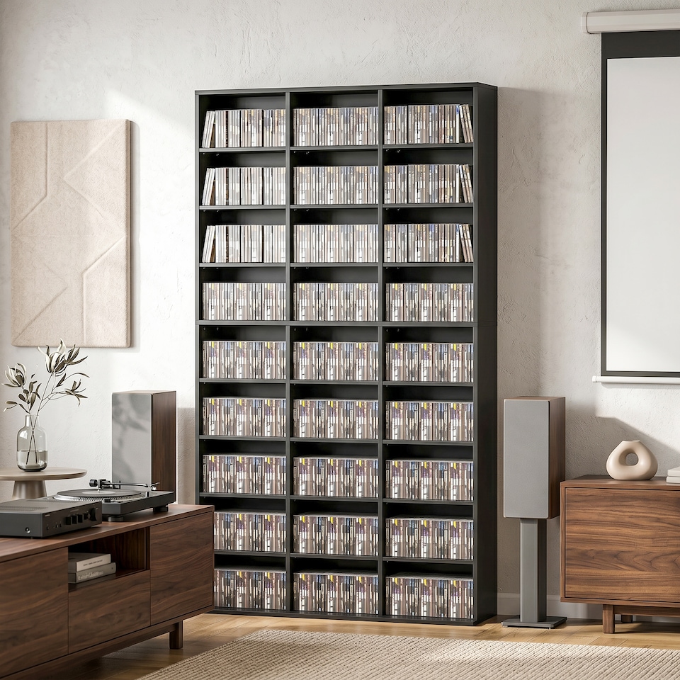 image 1 of HOMCOM 835 CD/500 DVD Storage Unit, Blu-ray Media Storage Shelf
