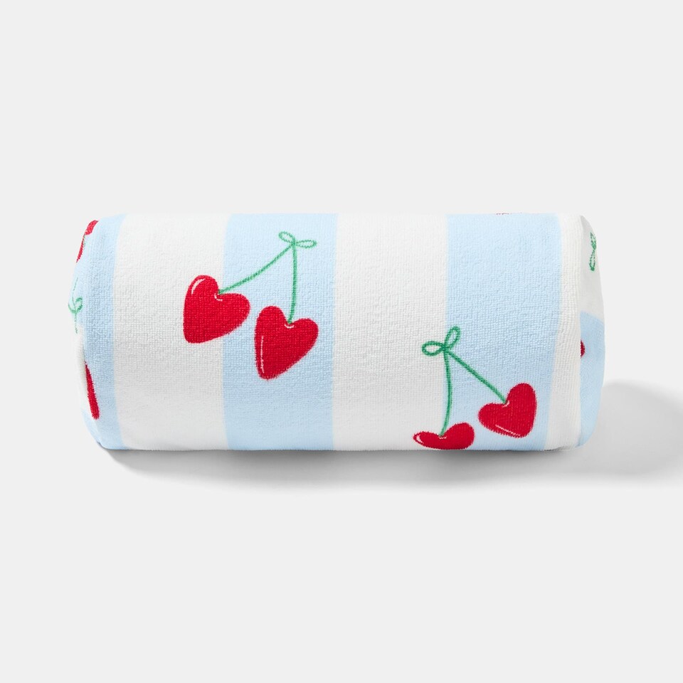 image 1 of OHS Heart Cherries Beach Bolster Neck Back Support Pillow