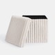 image 6 of OHS Soft Fleece Ribbed Foldable Cube Footstool Seat Storage Organiser Ottoman Cream