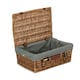 image 1 of 35cm Light Steamed Wicker Picnic Basket with Lining Grey | Grey | One Size