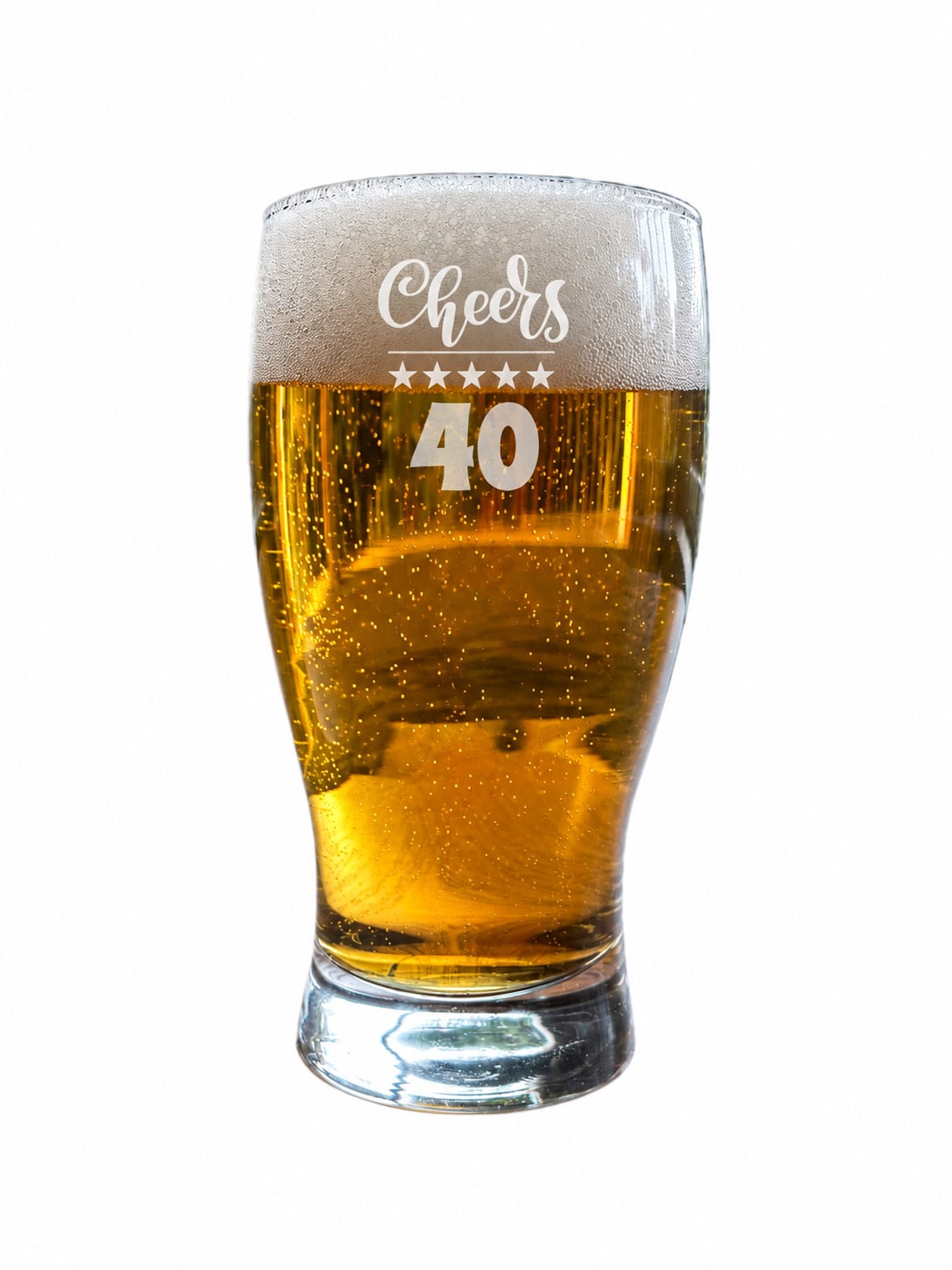Afewhometruths 40th birthday gift engraved pint glass in Clear | Size: 500ml