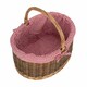 image 4 of Large Lined Country Oval Wicker Shopping Basket White | White | L