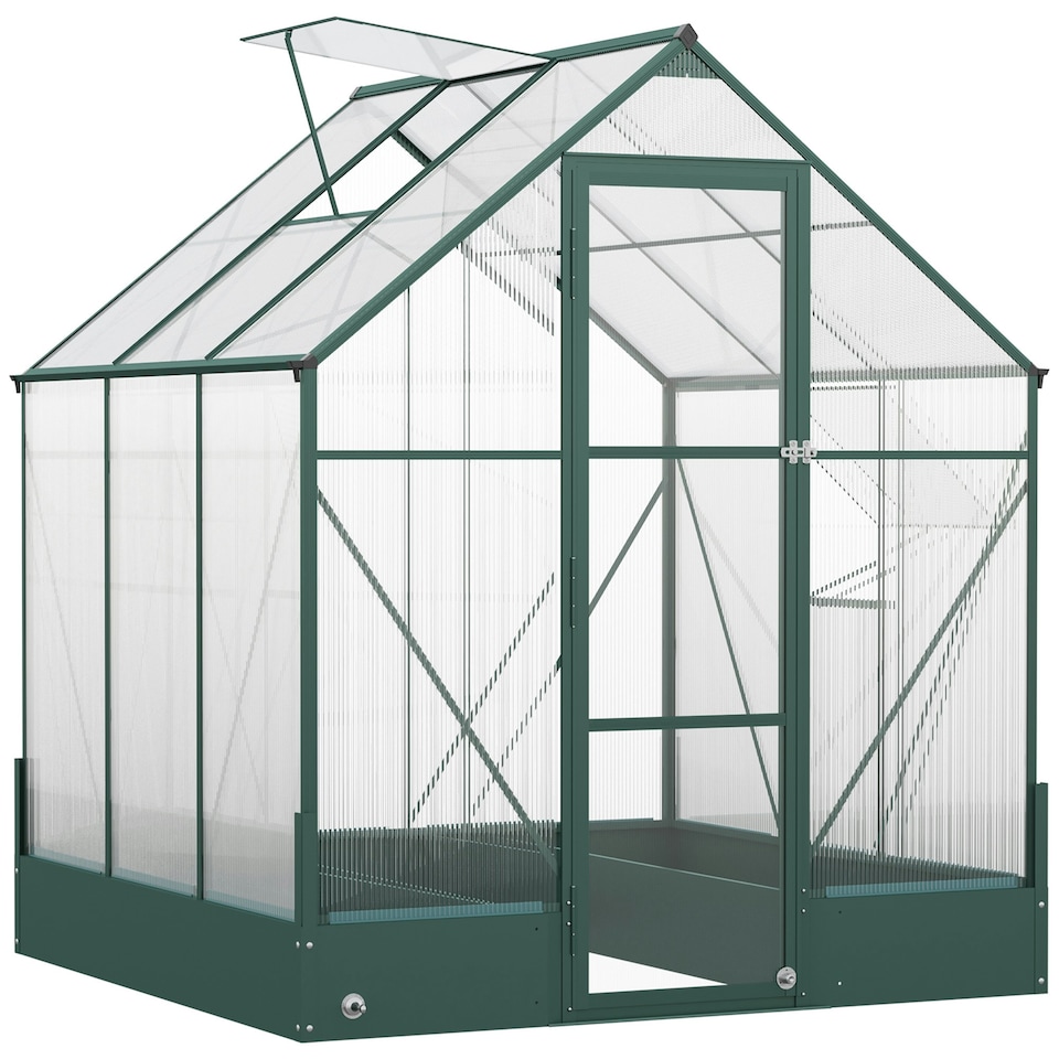 image 1 of Outsunny Walk-in Greenhouse Garden Polycarbonate Aluminium w/ Window