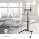 image 7 of Nedis TV Floor Presentation Meeting Stand Lockable Wheeled Trolley 32-55" up to 35 kg, Column Design, Adjustable, Snap-lock, AV Shelf - Black
