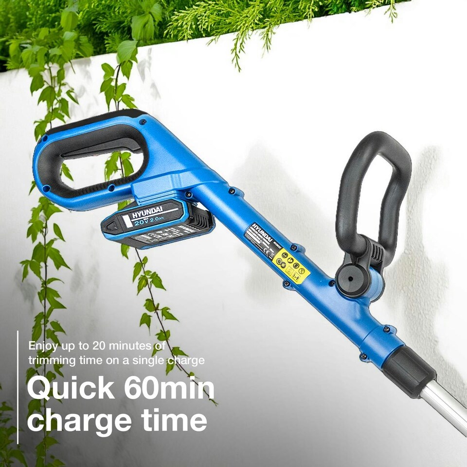 image 1 of Hyundai 20V Cordless Grass Trimmer 30cm Cut, 2.0Ah Battery, Charger – Lightweight & Powerful | HY20CGT