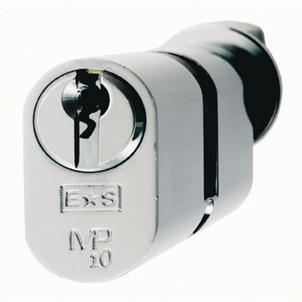 Loops 64mm Oval Cylinder & Thumbturn Lock Master Key 10 Pin Satin Chrome Door