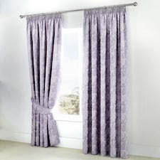 D & D Jasmine Pencil Pleat Curtains Lavender
