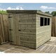 image 3 of 8 x 5 REVERSE Garden Shed Pressure Treated T&G PENT Wooden Garden Shed + 3 Windows + Single Door (8' x 5' / 8ft x 5ft) (8x5)