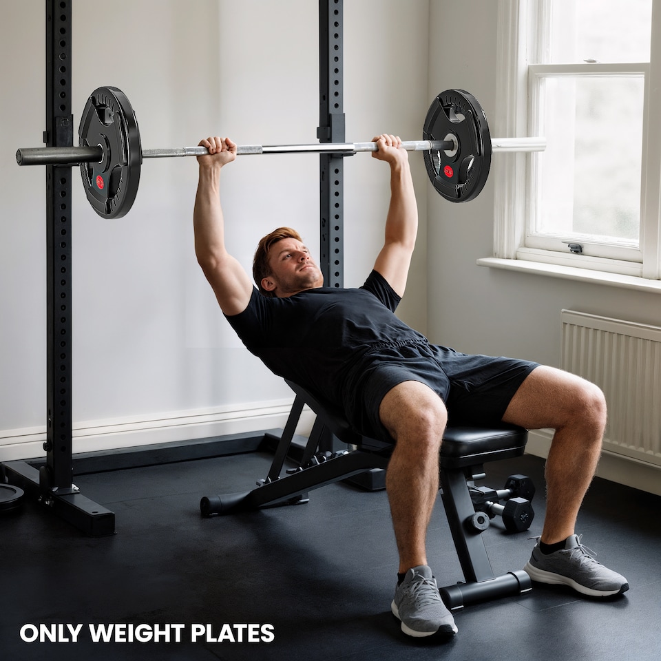 image 1 of SPORTNOW Olympic Weight Plate, Weight Disc with Tri-Grips, 20kg Dumbbell Plate for Weightlifting and Strength Training Home Gym Fitness Workout, Black