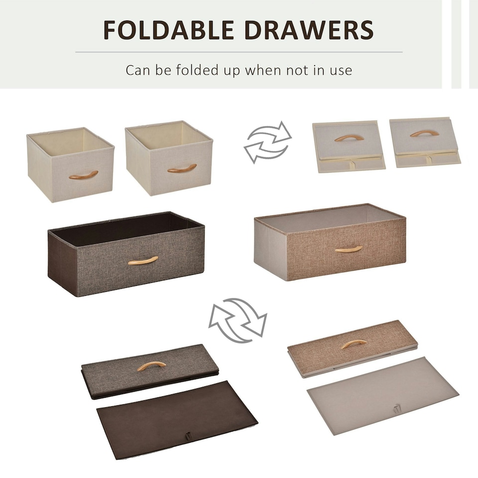 image 1 of HOMCOM Closet Dresser, Dresser Tower With 4 Easy Pull Fabric Drawer Steel Frame