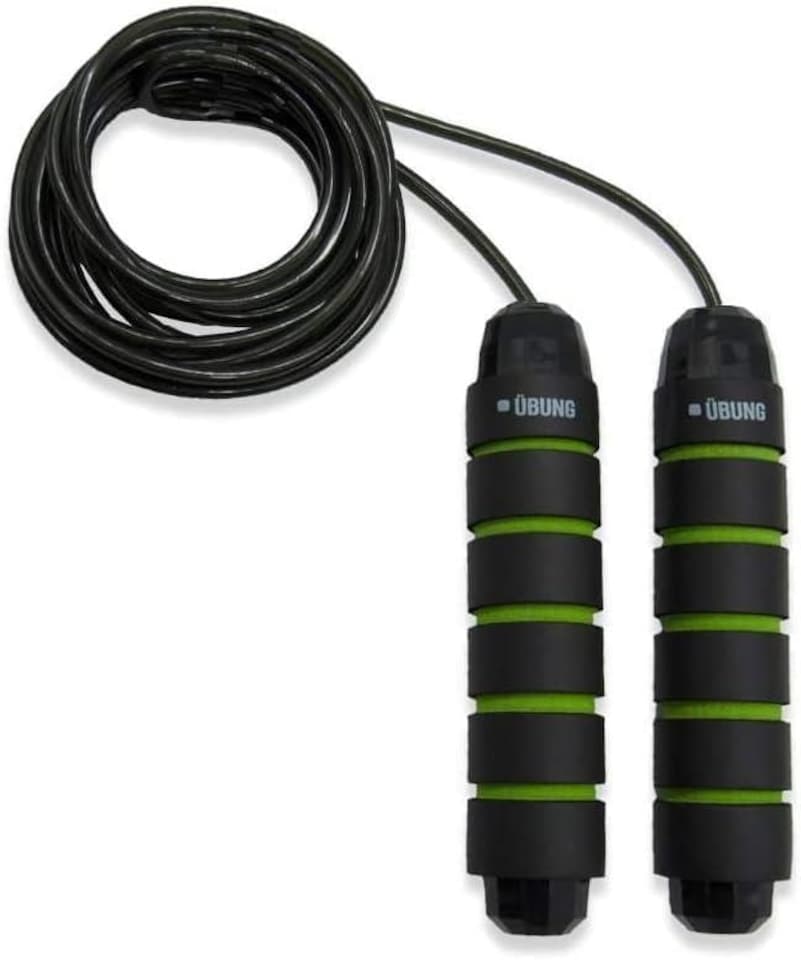 image 1 of UBUNG Skipping Rope Fitness Jump Rope with Tangle Free with Foam Handles Green 3m
