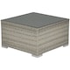 image 1 of Outsunny Patio Wicker Coffee Table w/ Glass Top Suitable for Garden Backyard