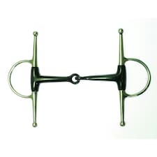 Korsteel Sweet Iron Jointed Full Cheek Snaffle Bit - Black/Silver - 5in