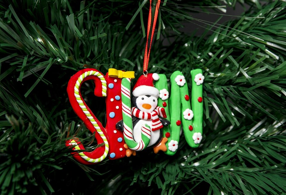 image 1 of Christmas Tree Hanging Decorations 3Pcs Snow Joy Noel