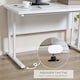 image 4 of HOMCOM Computer Desk Writing Table with 2 Cable Management Holes Metal Leg White