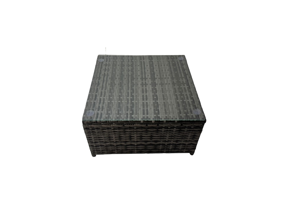 image 1 of Fimous Rattan Garden Furniture Patio Furniture Sets with Corner Sofa Square Coffee Table 3 Footstools Dark Grey Mixed