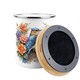 image 4 of Blue & Orange Bird Food Waste Caddy - Metal 2L Decorative Kitchen Compost Bin