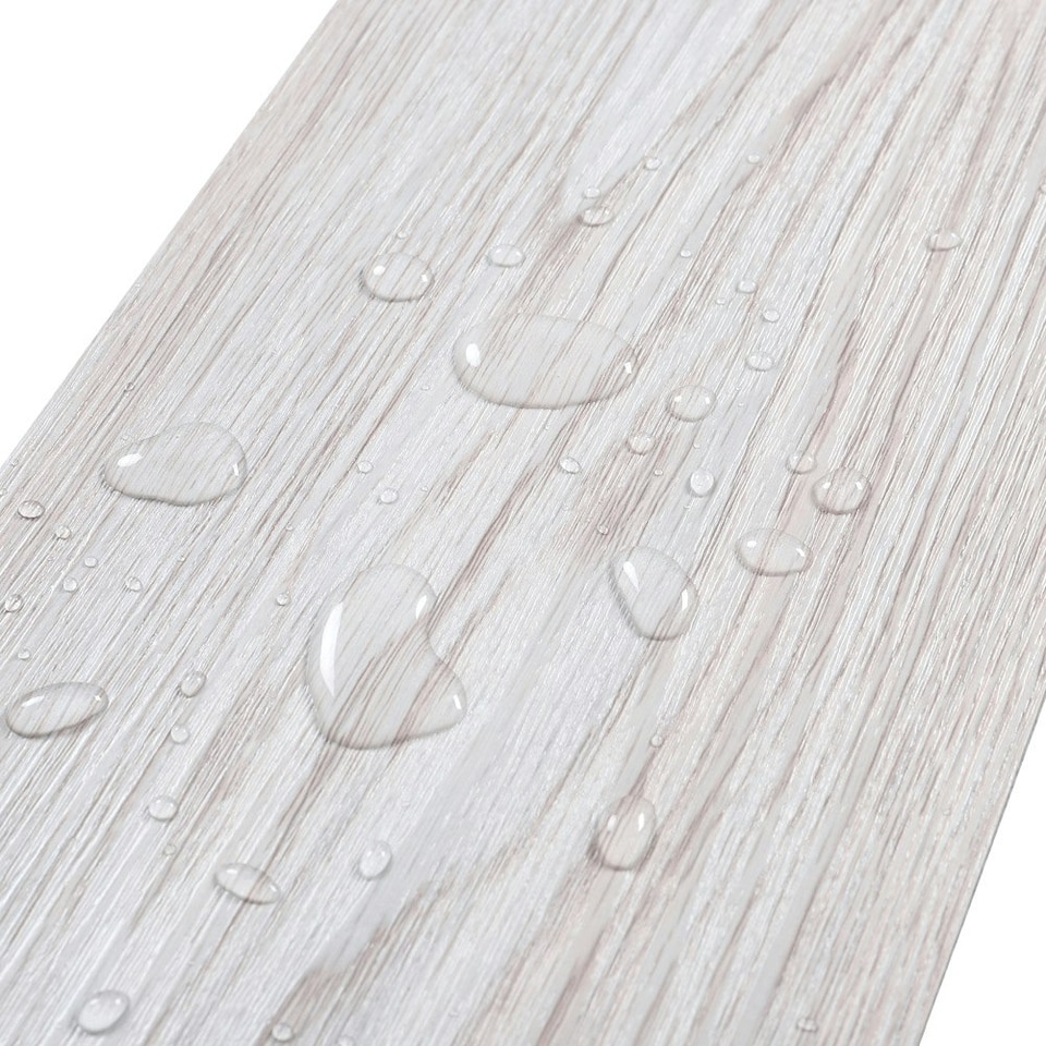 image 1 of Living and Home Realistic Wood Effect Flooring Plank 36Pcs - Light Grey Grey