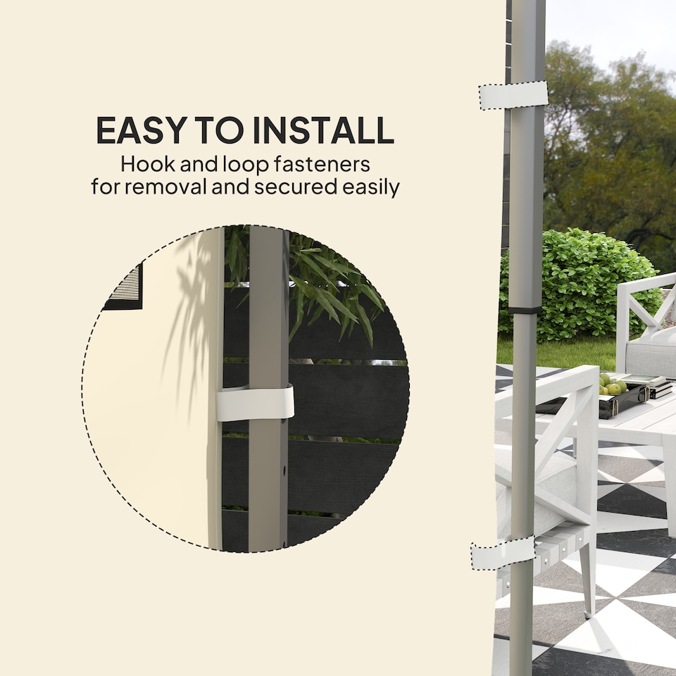 image 1 of Outsunny Gazebo Side Panel, Canopy Sidewall Panel with 4 Mesh Bags and 2 Storage Pockets for 3 x 3 m Straight Leg Pop Up Gazebos, 1 Pack Sidewall Only, Beige