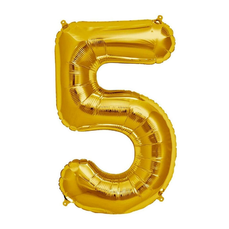 NorthStar Foil 5 Number Balloon - Gold - One Size