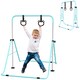 image 1 of HOMCOM Kids Gymnastics Bar, Horizontal Training Kip Bar for Kids, Adjustable Height Folding Gymnastics Equipment with Hand Grips, Non-slip Rubber Pads, for Home, Flat | Green | Green