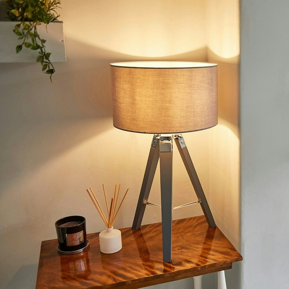 image 1 of ValueLights Clipper Grey Table Lamp Base