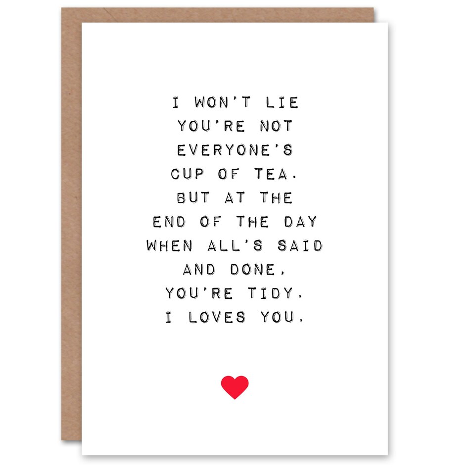 image 1 of Valentine's Day Card Tidy I Loves You Nessa Quote Anniversary Greeting Card