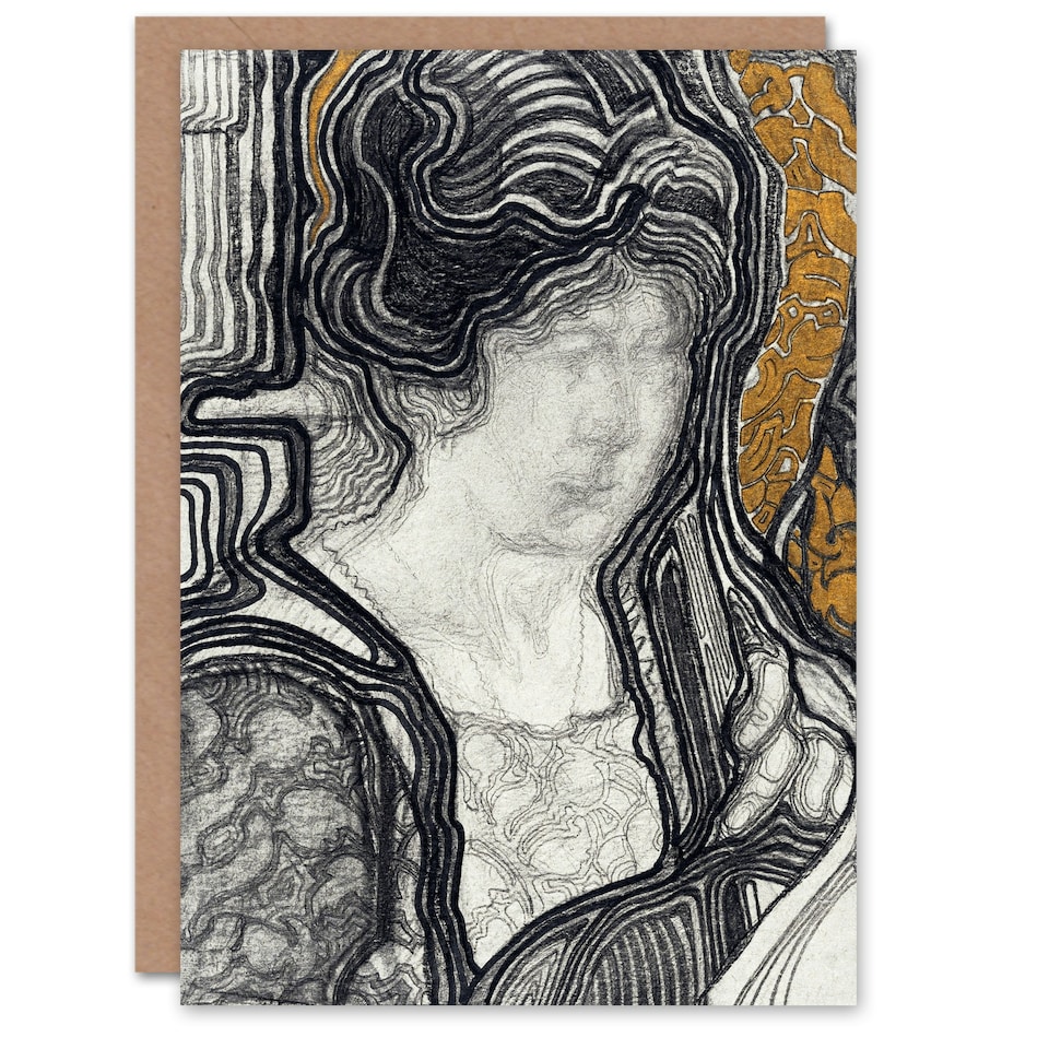 image 1 of Reijer Stolk Art Card Woman Playing Cello Stylised Portrait