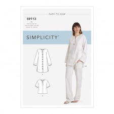 Simplicity 9113 Paper Sewing Pattern – Women’s Tops, Tunics & Trousers, Size U5 (16–18–20–22–24), Intermediate
