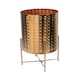 image 1 of Zendaya Embossed Metal Planter with Stand Gold