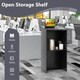 image 4 of COSTWAY Podium Stand Hostess Stand for Speakers with Storage Shelf Black