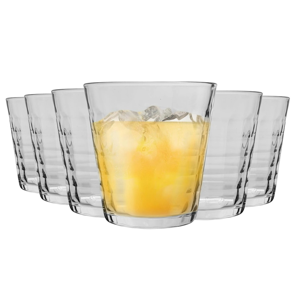 image 1 of Duralex Prisme Drinking Glasses - 275ml Tumblers for Water, Juice - Clear - Pack of 6 Clear