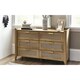 image 1 of Sleek 6 Drawer Rattan Oak Wide Chest