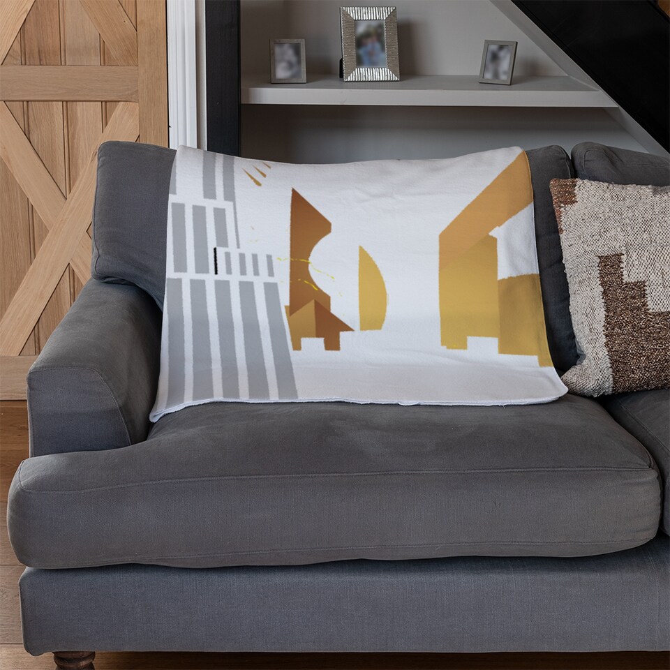 image 1 of Art Deco Skyscraper Blanket | Multi