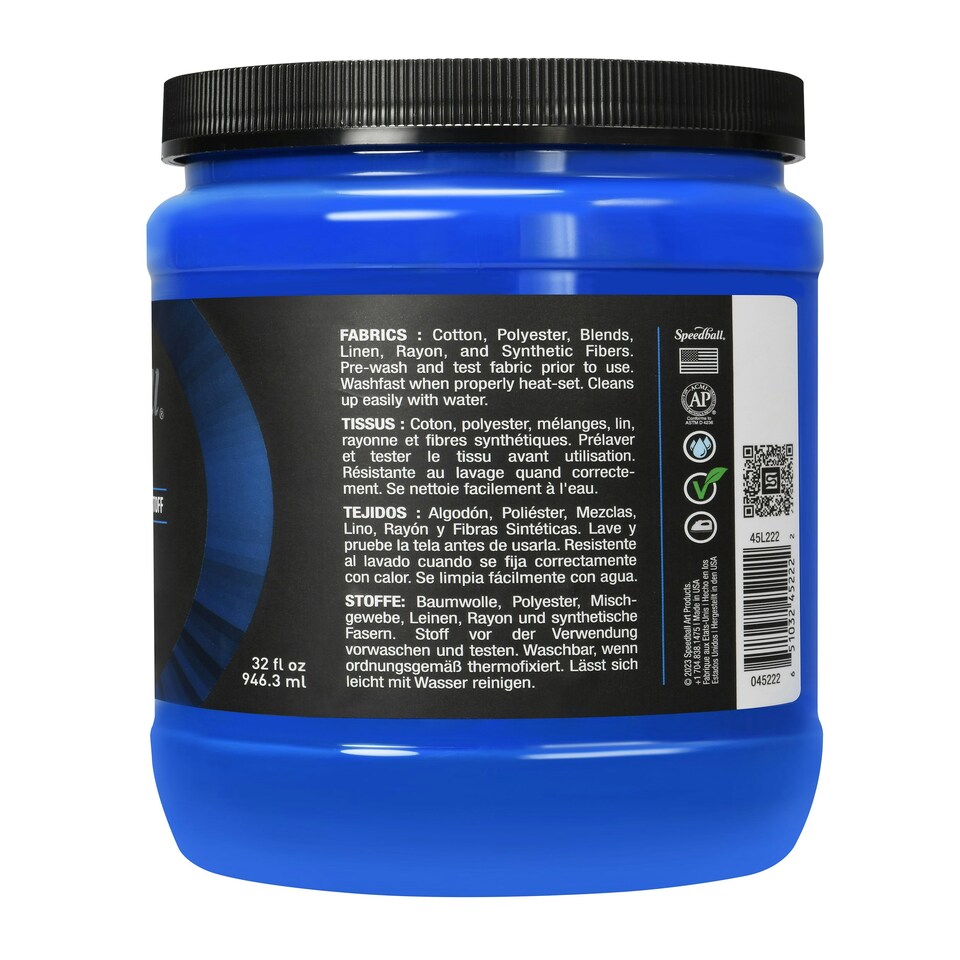 image 1 of Speedball Screen Printing Fabric Ink, Lake Blue, 32oz