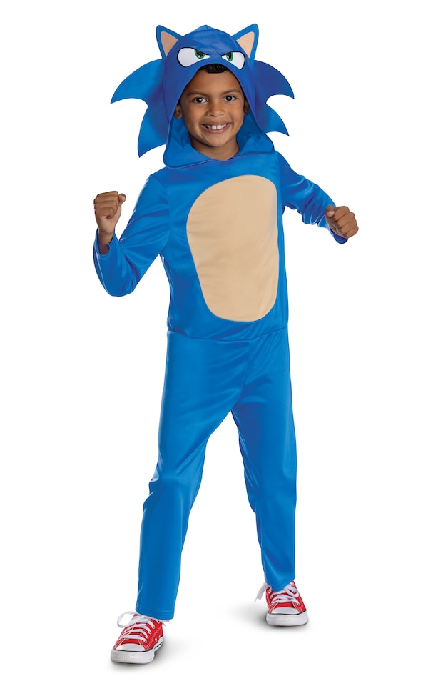 image 1 of Sonic the Hedgehog Sonic Costume – Boys Officially Licensed 2-Piece Fancy Dress Outfit, Blue, Ages 3-8