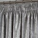 image 2 of OHS Luxury Crushed Velvet Blackout Pencil Pleat Curtains, 46x54" - Silver