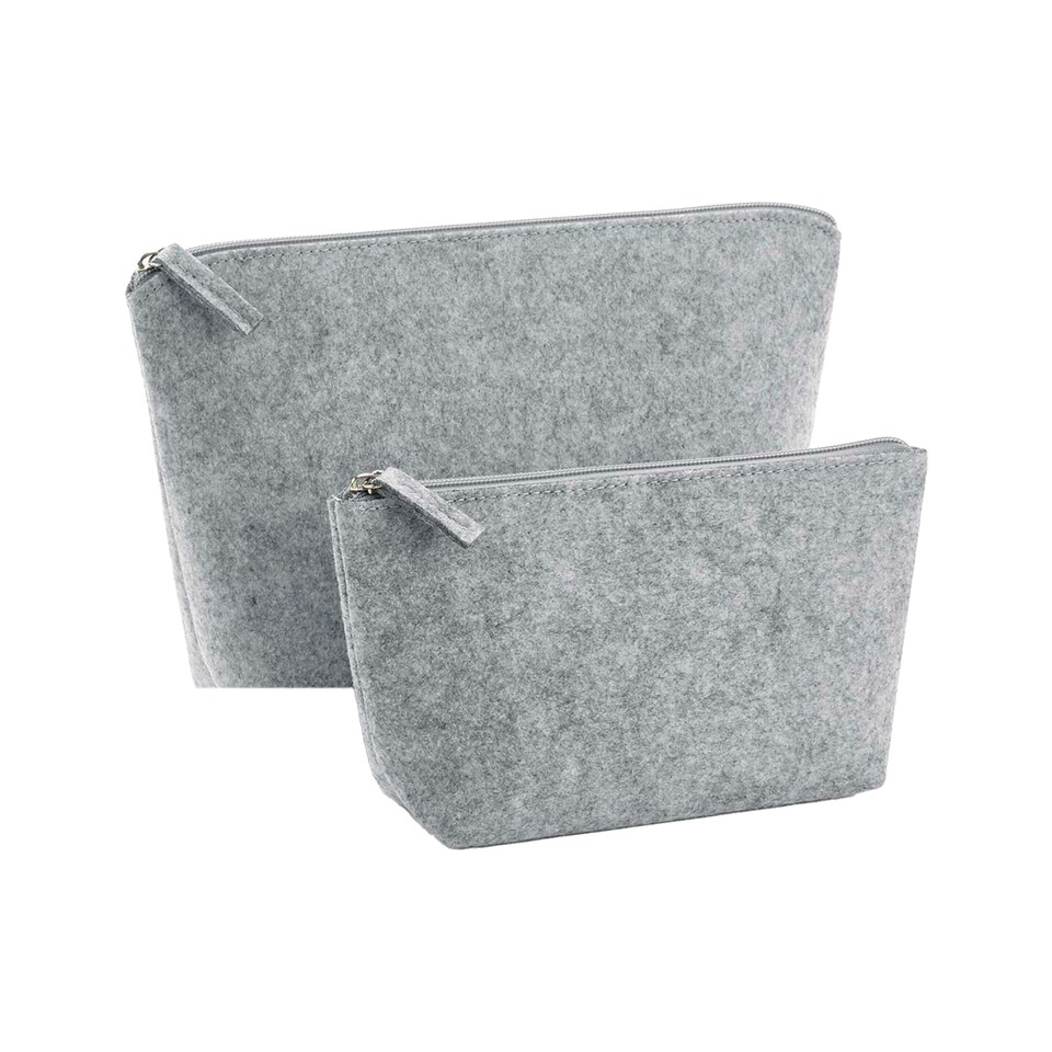 image 1 of Bagbase Felt Accessory Bag - Grey Melange - 19cm x 9cm x 18cm Grey