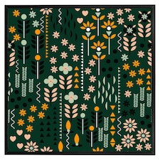 Selection of flowers print (Picutre Frame) Black | S