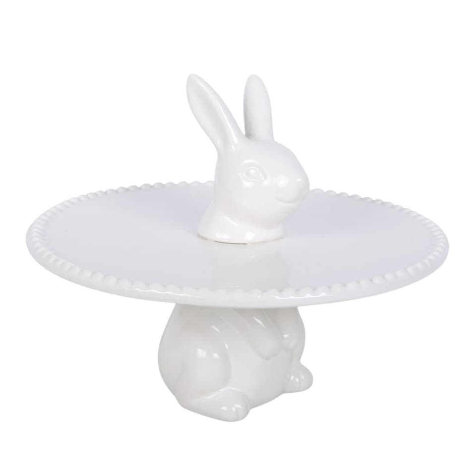 image 1 of Something Different Rabbit Cake Stand | White | White | One Size | 1