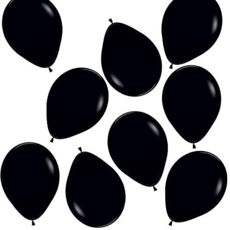 Fashion Solid Midnight Black Sempertex Biodegradable Latex Balloons 13cm / 5 in - Pack of 50 Black