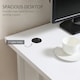 image 3 of HOMCOM Computer Desk Writing Table with 2 Cable Management Holes Metal Leg White