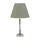 image 1 of Chrome Table Lamp with Stem Detail and Sage Green Shade Chrome | Green
