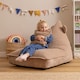 image 2 of Icon Kids Bertie Bear Lounger and Cushion Bundle Jumbo Cord Lounger, Brown