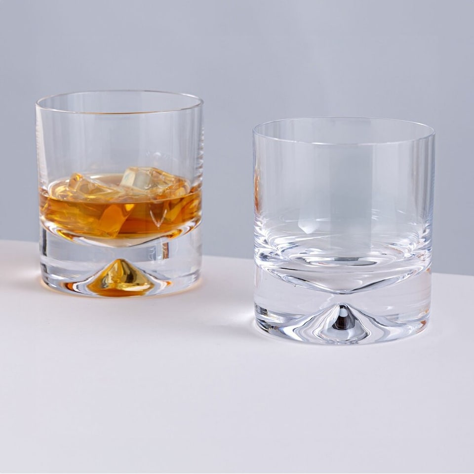 image 1 of Dartington Crystal Dimple Double Old Fashioned Whisky Glasses Set Of 2