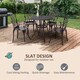 image 6 of Outsunny 5 Pieces Garden Dining Set for 4, Cast Aluminium Outdoor Dining Set with 4 Armchairs and Round Dining Table with Parasol Hole, Garden Furniture Set, Brown