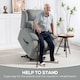 image 3 of HOMCOM Power Lift Recliner Chair with Massage, Linen Overstuffed Lift Chair for Elderly, Electric Recliner Armchair with Footrest, Remote Control and Side Pocket, for Living Room, Light Grey | Grey | Light Grey